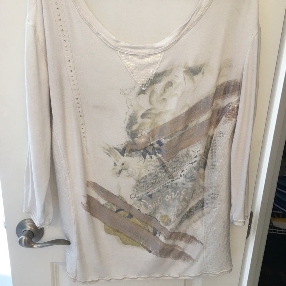 Elisa Cavaletti White Tunic T-Shirt Style Sz S